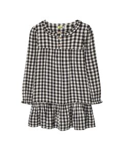 Vestido Manga Larga Estampado Cuadros