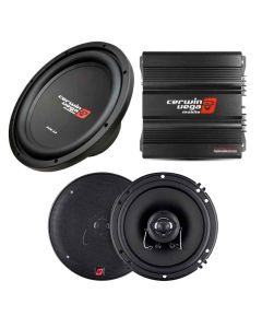 Paquete Bocina Coaxial + Woofer + Amplificador D