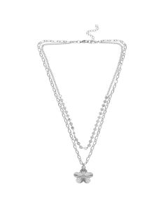 Collar Doble Cadena Flores