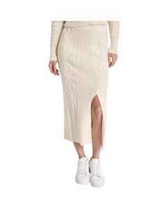 Falda Cable Midi Skirt With Vent At Front Body
