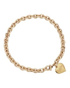 Pulsera con Cadena Facetada y Corazón