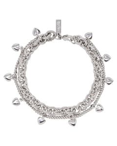Pulsera Doble con Cadena Pesada y Corzones