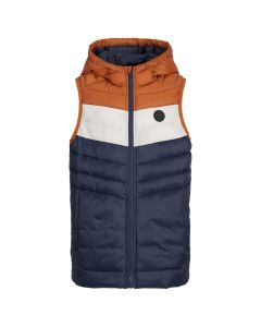 Chaleco Puffer Bloque de Colores con Capucha