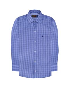 Camisa Casual Manga Larga Estampado Cuadros Chicos
