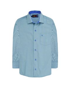 Camisa Casual Manga Larga Estampado Cuadros Chicos