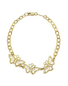 Pulsera 3 Mariposas Dorado