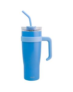 Termo con Popote de Silicon Brillante 1.2 LT