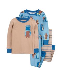 Pijama de 4 Piezas de Algodón