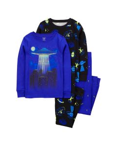 Pijama de 4 Piezas de Algodón
