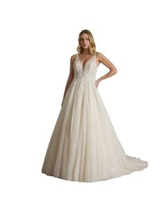 Vestido de Novia Corte Princesa TUL / ENCAJE / PEDRERI