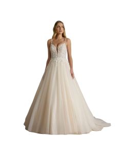 Vestido de Novia Corte Princesa TUL / ENCAJE / PEDRERI