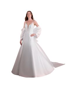 Vestido de Novia Corte Trompeta Encaje y Pedrería