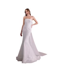 Vestido de Novia Corte Sirena TUL, Tafeta y Lazo