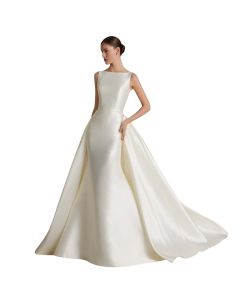 Vestido Corte Sirena Mikado KELLY,ENCAJE,PEDRERÍA