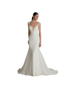 Vestido de Novia Corte Sirena Encaje y Pedrería