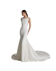 Vestido de Novia Corte Sirena Crepe y Pedrería