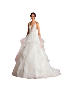 Vestido de Novia Corte Princesa TUL,ENCAJE,PEDRERI