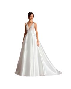 Vestido Corte Princesa TUL,ENCAJE y Pedrería