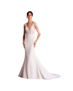 Vestido Novia Corte Sirena TUL, Encaje y Pedrería