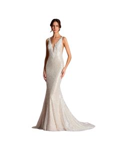 Vestido Novia Corte Sirena Tul con PEDRERÍA y Encaje