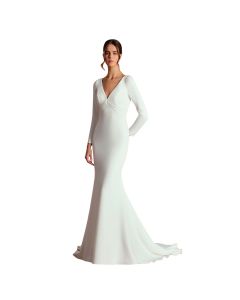 Vestido Novia Corte Sirena Crepe