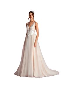 Vestido de Novia Corte a Encaje y Pedrería