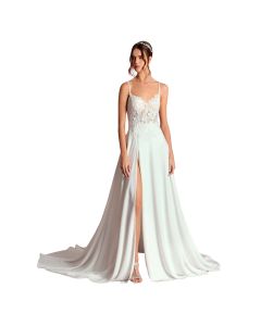 Vestido de Novia Corte a Encaje y Pedrería