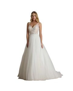 Vestido de Novia Corte a Encaje y Pedrería