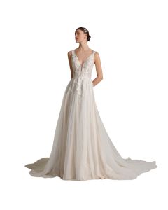 Vestido de Novia Corte a Encaje y Pedrería