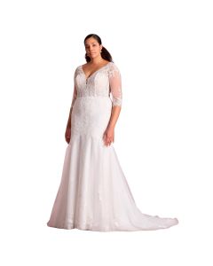 Vestido Novia Corte Sirena TUL,PEDRERÍA y Encaje