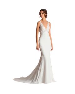 Vestido Novia Corte Sirena TUL,PEDRERÍA y Encaje