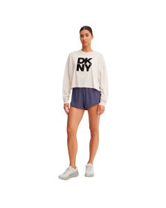 Blusa Stacked Flocked Logo Long Sleeve Drop