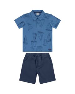 Conjunto Short y Playera Tipo Polo Manga Corta