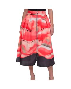 Falda Front Zip Boarder Print SKRT