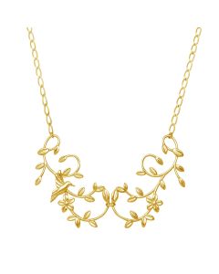 Collar Hojas Colibrí Dorado