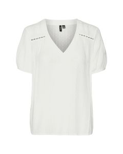 Blusa Corte Regular Cuello en V Manga Corta