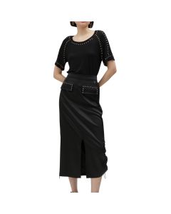 Blusa Camiseta Tachas Manga Corta