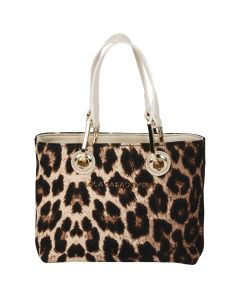 Mini Shopper en Tejido Animal Print Combinado con