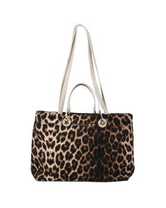 Shopper en Tejido Animal Print Combinado con