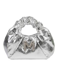 Bolso Fiesta Maite Metalizado Asa Fruncida Cadena
