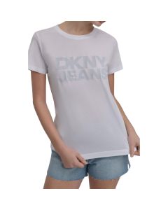 Playera Dama DKNY Flocked Logo Crew Neck Tee
