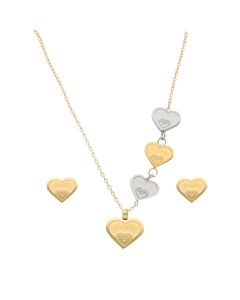 JGO.COLLAR y Aretes Corazón con Corazones