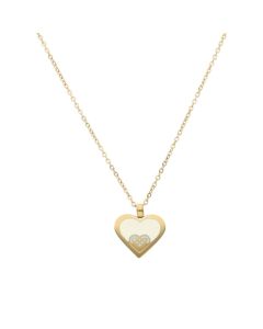 Collar Corazón Esmalte Blanco
