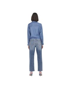 Camisa de Corte Recto con Nudo Frontal