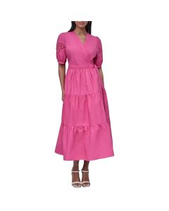 Vestido S / S Tiered Poplin Dress