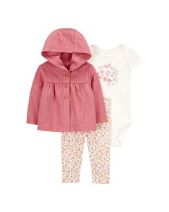 Set de Cardigan con Pañalero y Pantalón