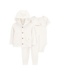 Set de Cardigan con Pañalero y Pantalón