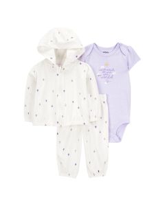 Set de Cardigan con Pañalero y Pantalón