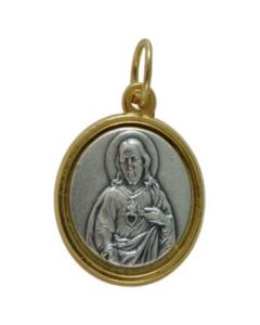 Medalla Bisel Sagrado CORAZÓN+VIRGEN del Carmen