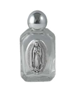 Botella Vidrio Agua Bendita Virgen de Guadalupe